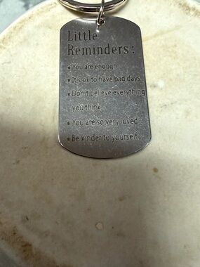 2 Engraved 'Little Reminders' Silver Keychain